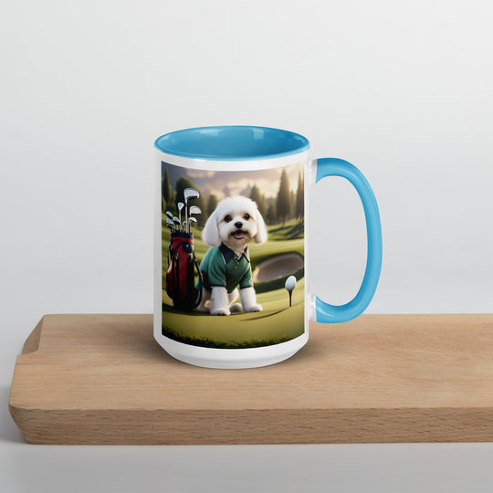 Cavachon Golfer- Mug with Color Inside v3