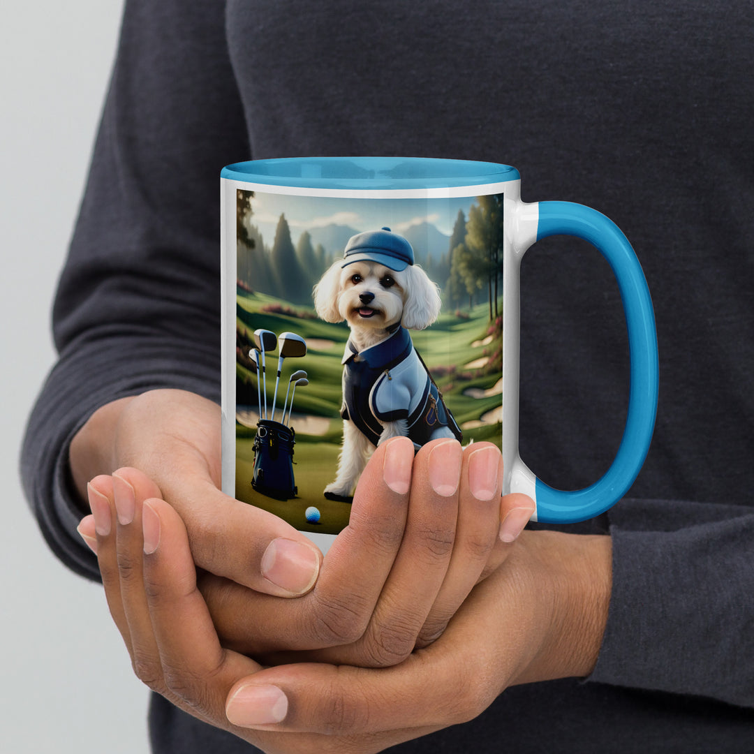 Cavachon Golfer- Mug with Color Inside v4