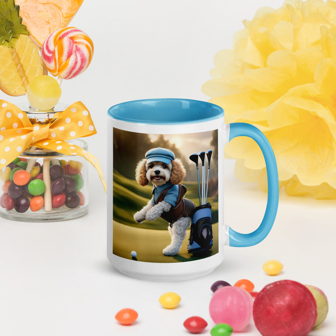 Cavapoo Golfer- Mug with Color Inside v2