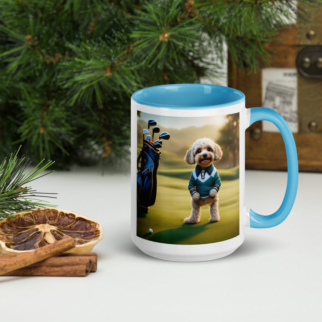 Cavapoo Golfer- Mug with Color Inside v3