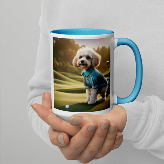 Cavapoo Golfer- Mug with Color Inside v4