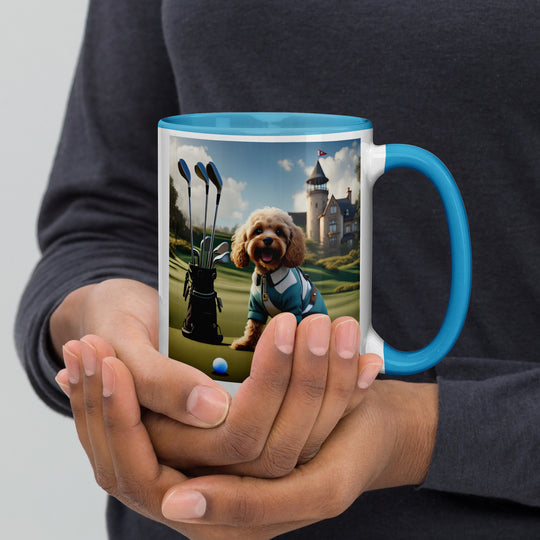 Cavapoo Golfer- Mug with Color Inside v6