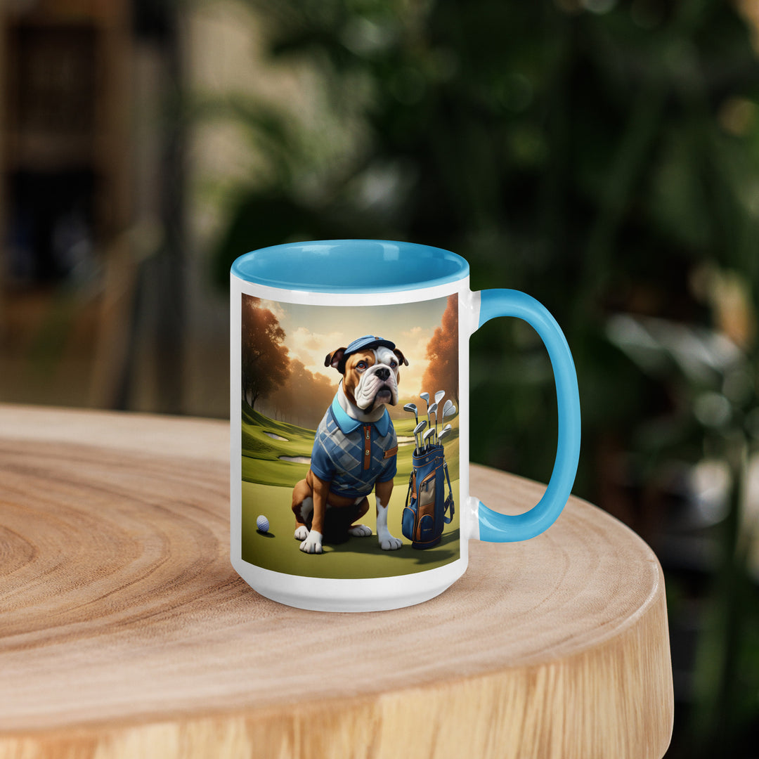 Catahoula Bulldog Golfer- Mug with Color Inside v2