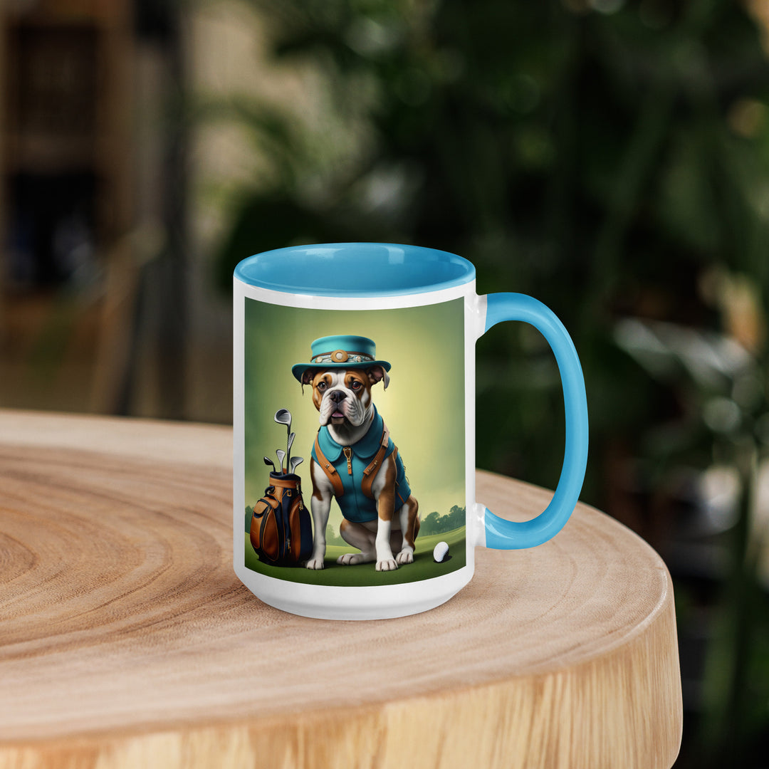 Catahoula Bulldog Golfer- Mug with Color Inside v3