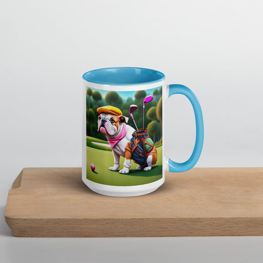 Catahoula Bulldog Golfer- Mug with Color Inside v5