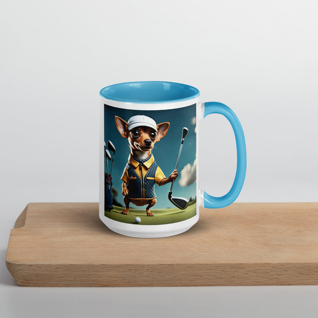 Chiweenie Golfer- Mug with Color Inside v2