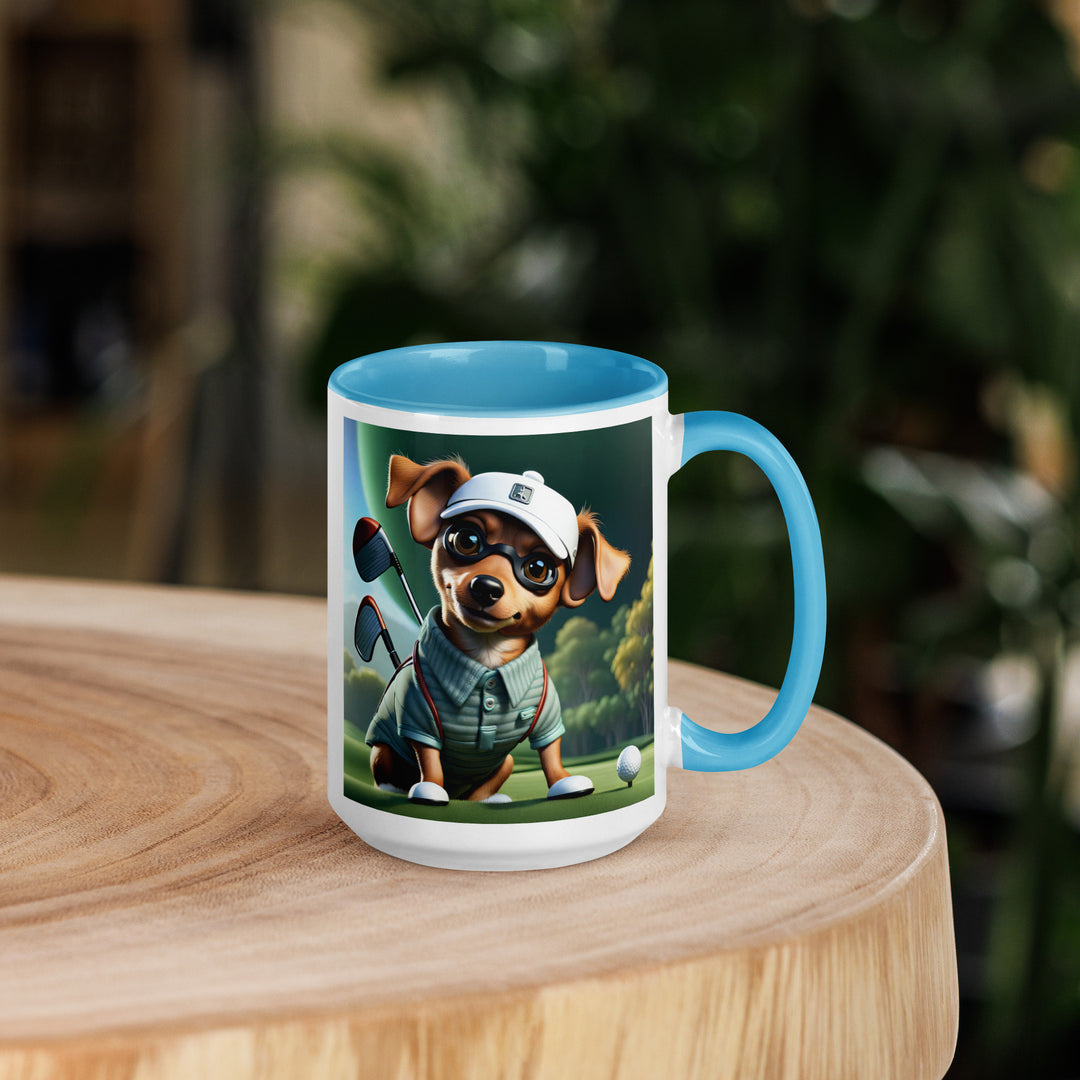 Chiweenie Golfer- Mug with Color Inside v4