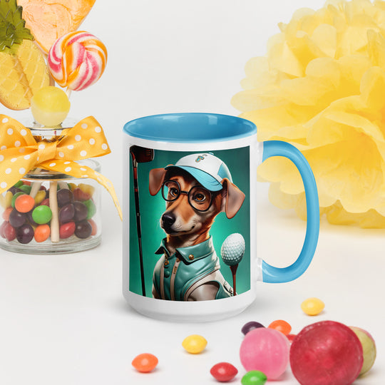 Chiweenie Golfer- Mug with Color Inside v5