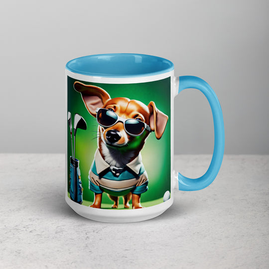 Chiweenie Golfer- Mug with Color Inside v6