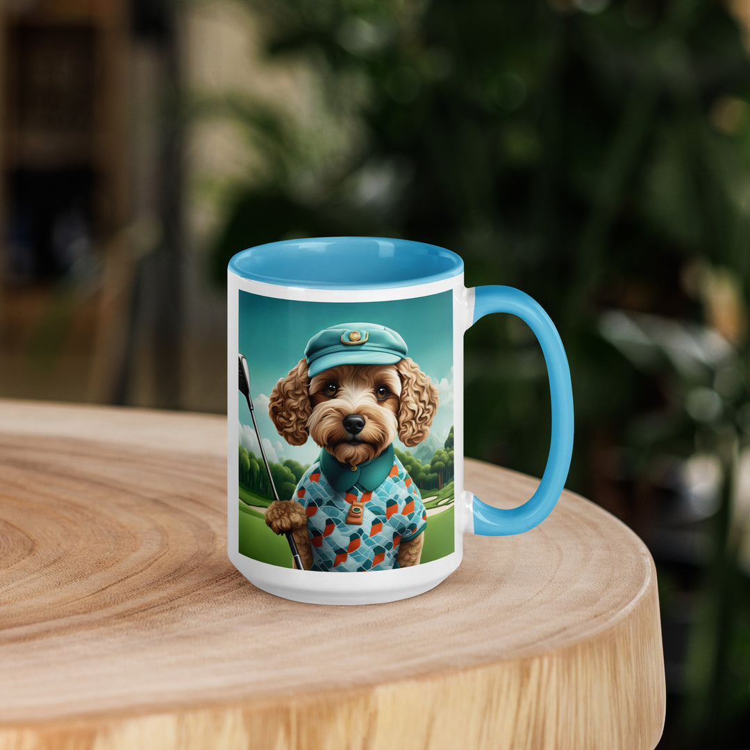 Cockapoo Golfer- Mug with Color Inside v3