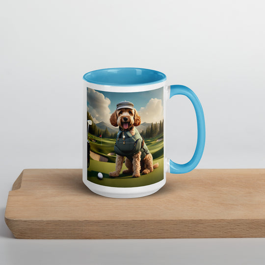 Cockapoo Golfer- Mug with Color Inside v7