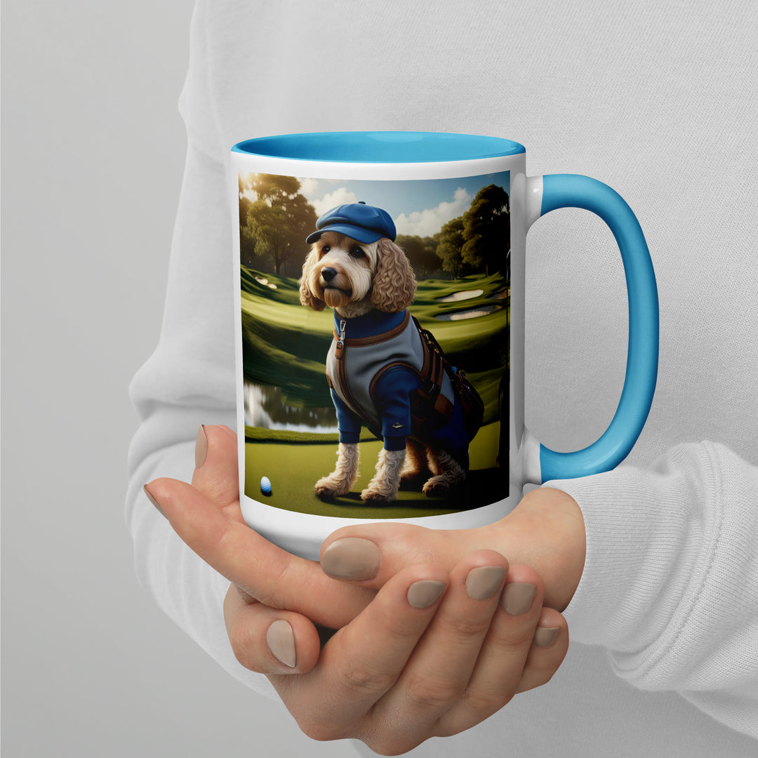 Cockapoo Golfer- Mug with Color Inside v9