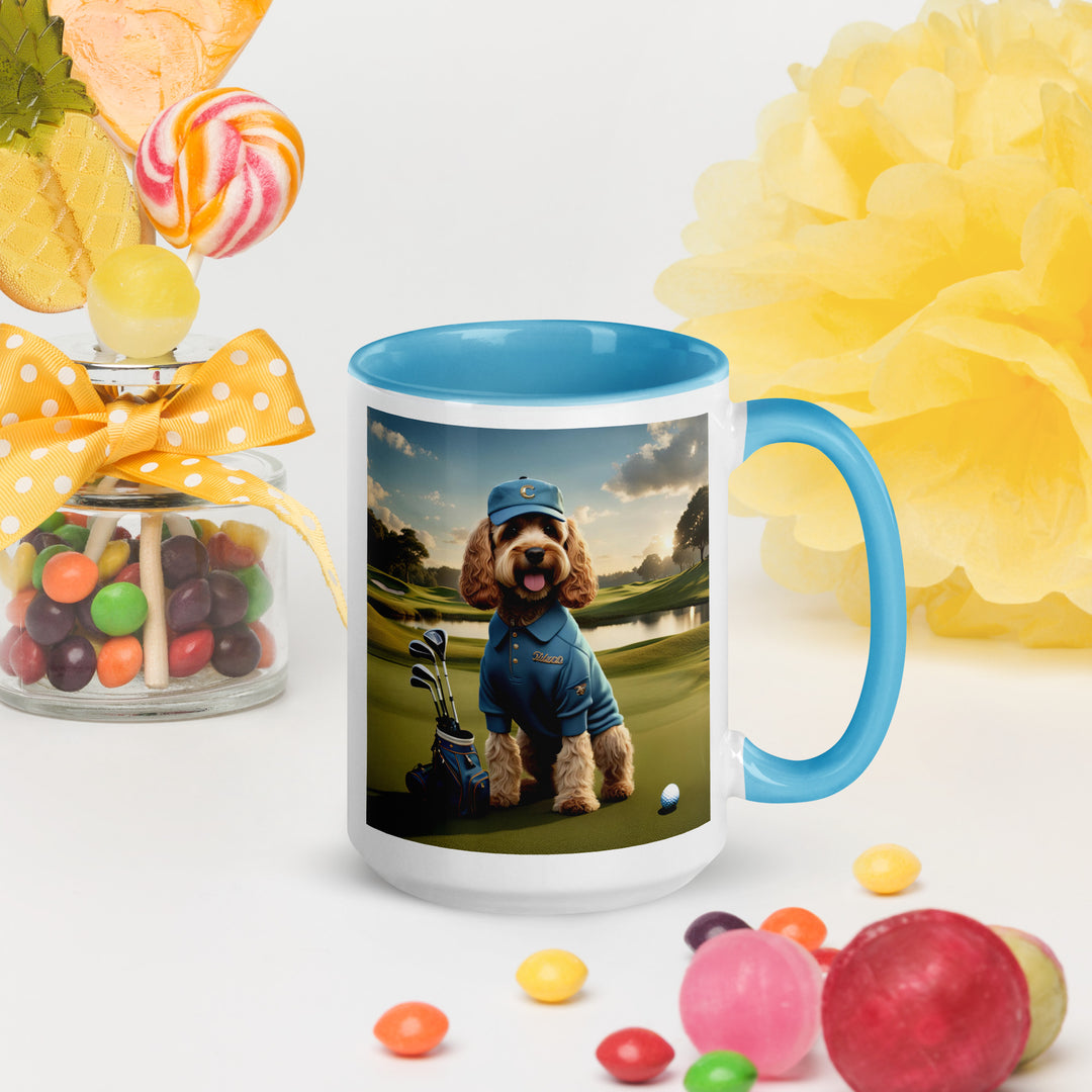 Cockapoo Golfer- Mug with Color Inside v6