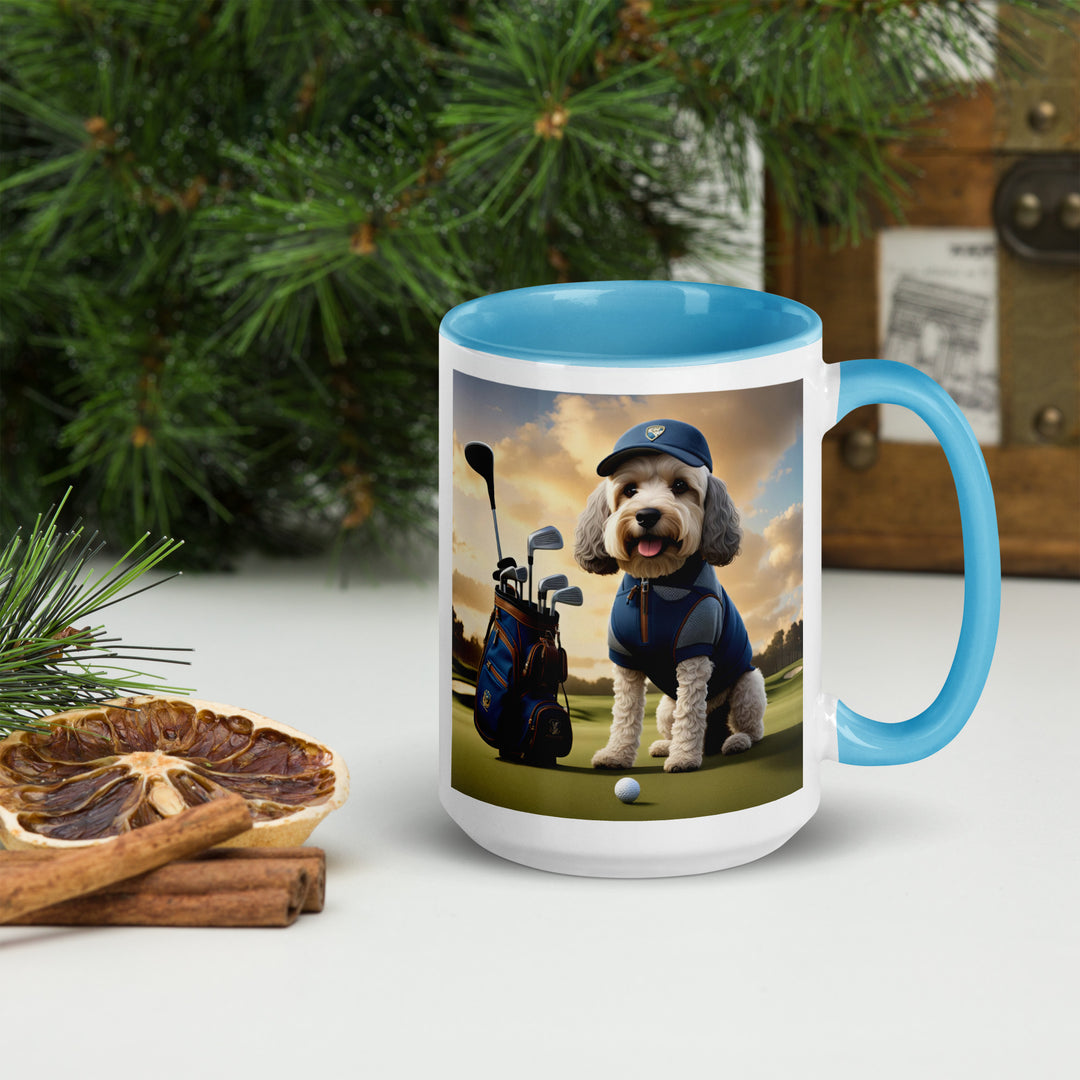 Cockapoo Golfer- Mug with Color Inside v8