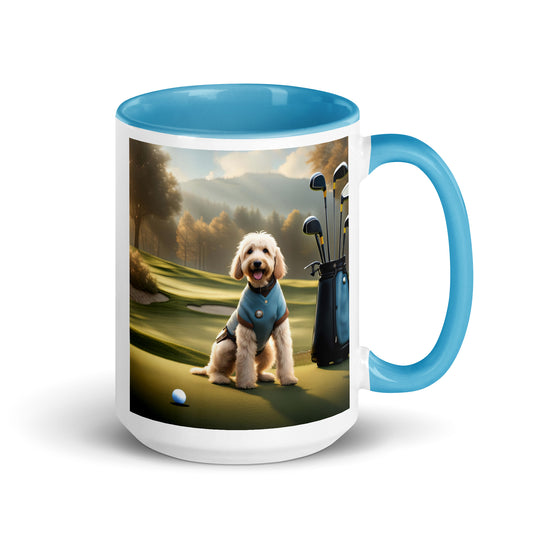 Goldendoodle Golfer- Mug with Color Inside