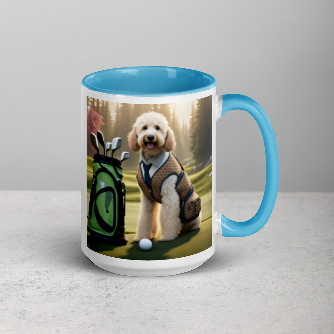 Goldendoodle Golfer- Mug with Color Inside v2