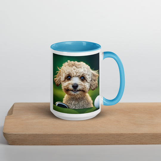 Maltipoo Golfer- Mug with Color Inside v6