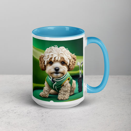 Maltipoo Golfer- Mug with Color Inside v7