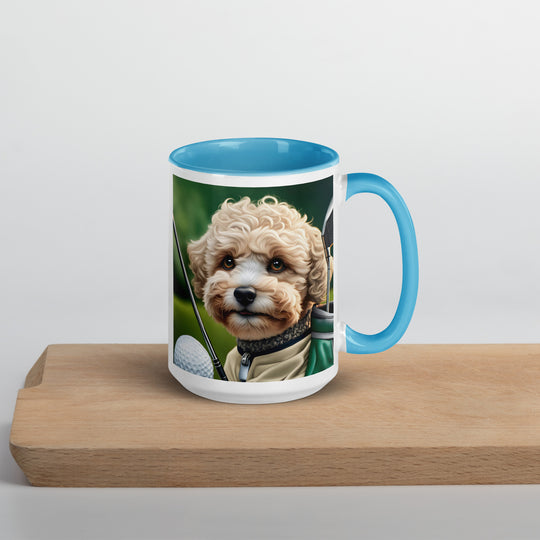 Maltipoo Golfer- Mug with Color Inside v8