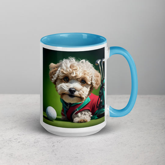 Maltipoo Golfer- Mug with Color Inside v9