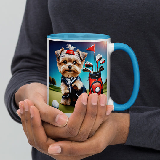 Morkie Golfer- Mug with Color Inside v2