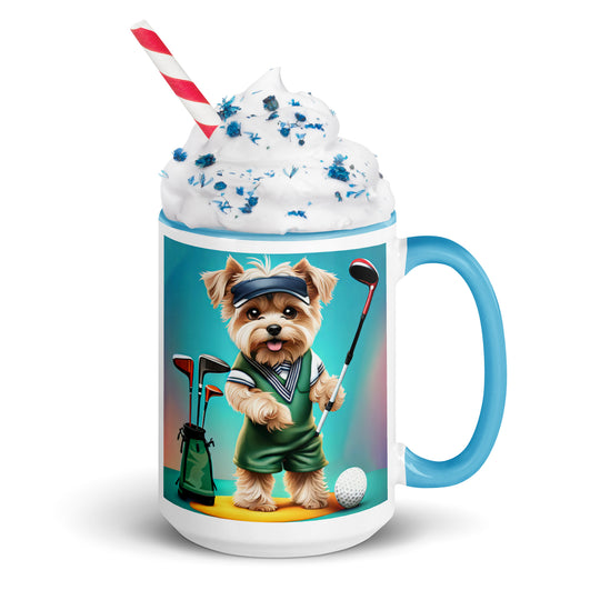 Morkie Golfer- Mug with Color Inside v3