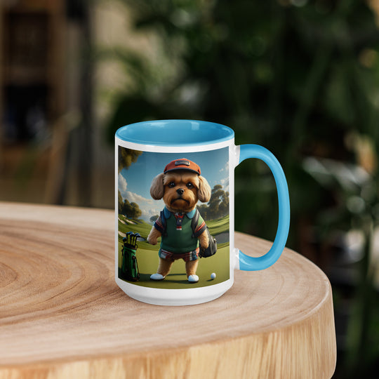 Pekapoo Golfer- Mug with Color Inside v2