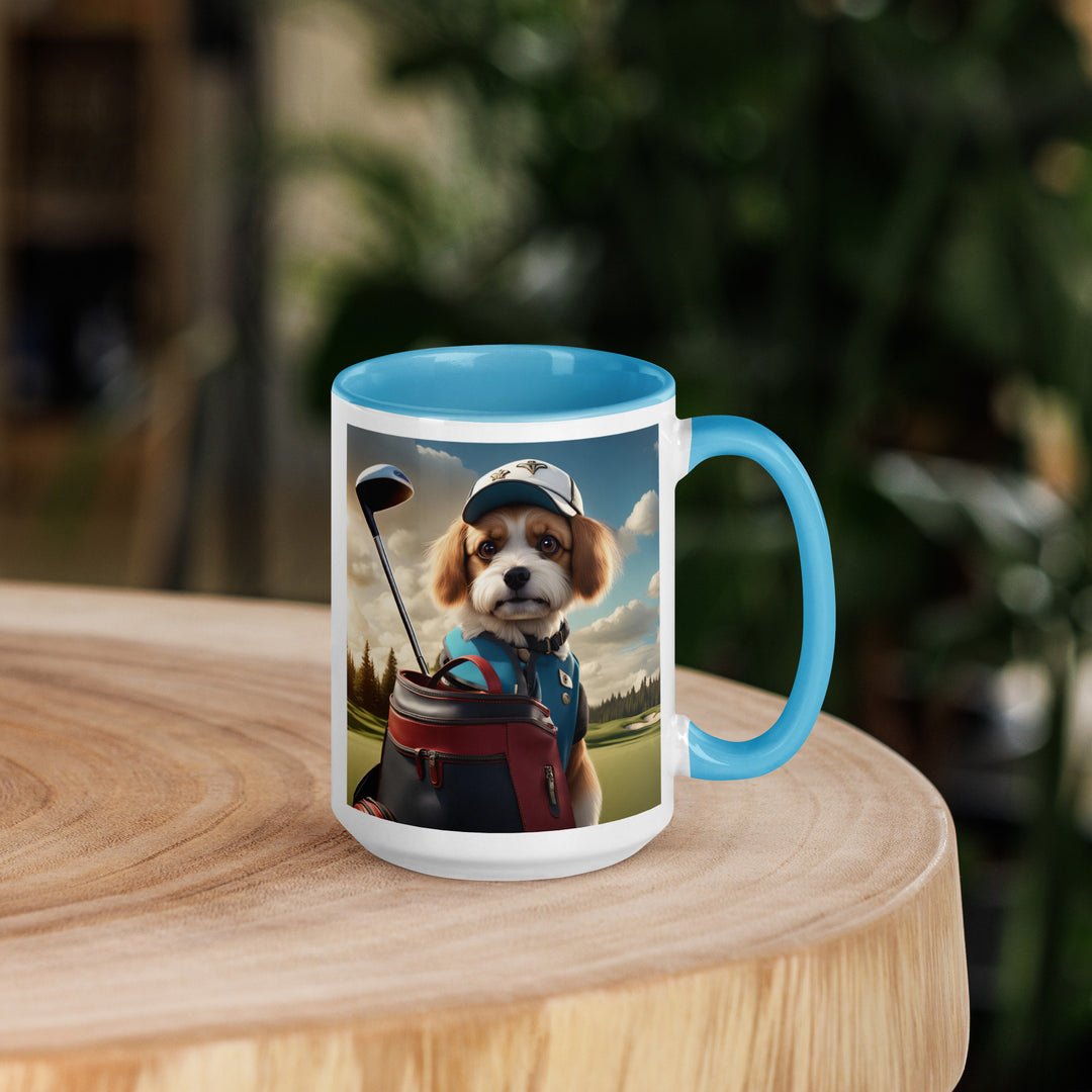 Pekapoo Golfer- Mug with Color Inside v4