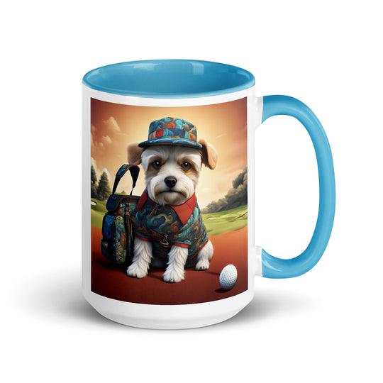 Pekapoo Golfer- Mug with Color Inside v5