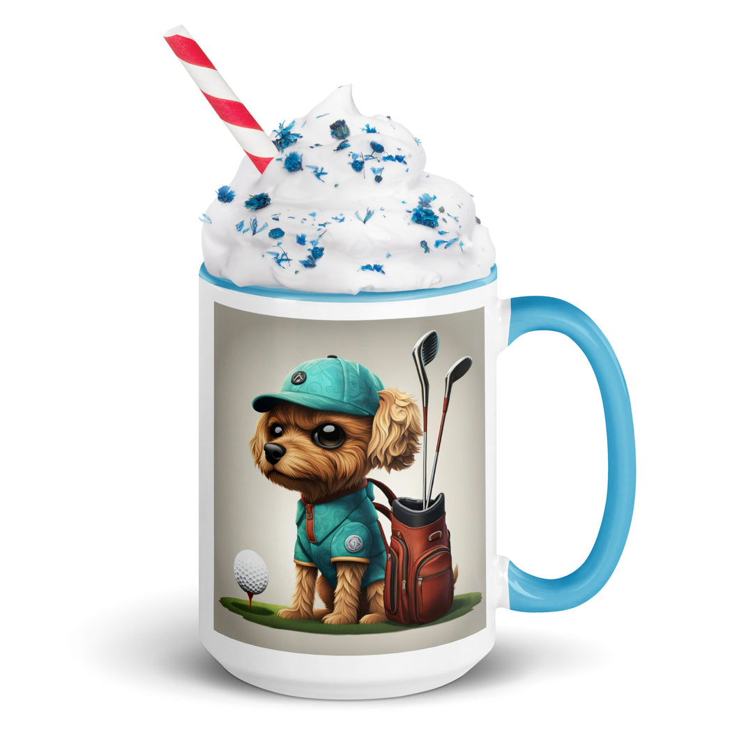 Pekapoo Golfer- Mug with Color Inside v7