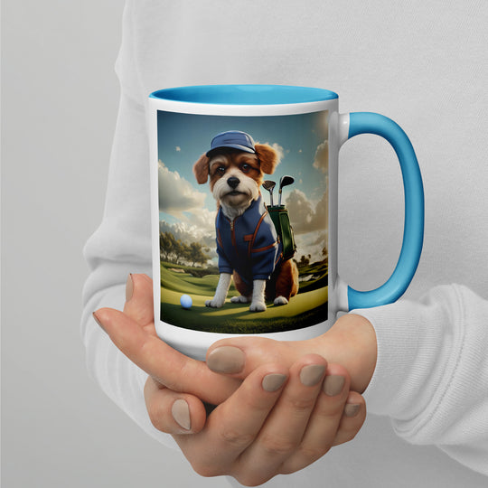 Pekapoo Golfer- Mug with Color Inside v10