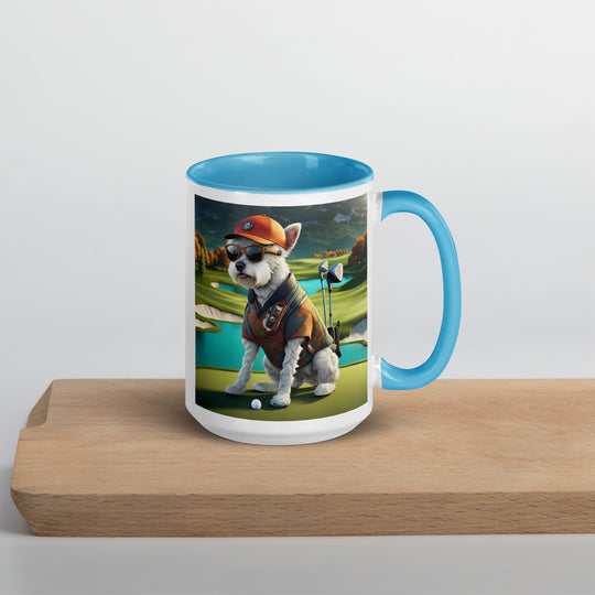 Pekapoo Golfer- Mug with Color Inside v13