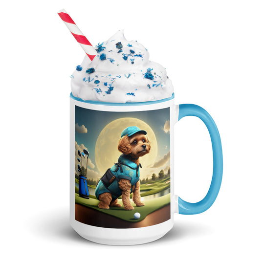 Pekapoo Golfer- Mug with Color Inside v9