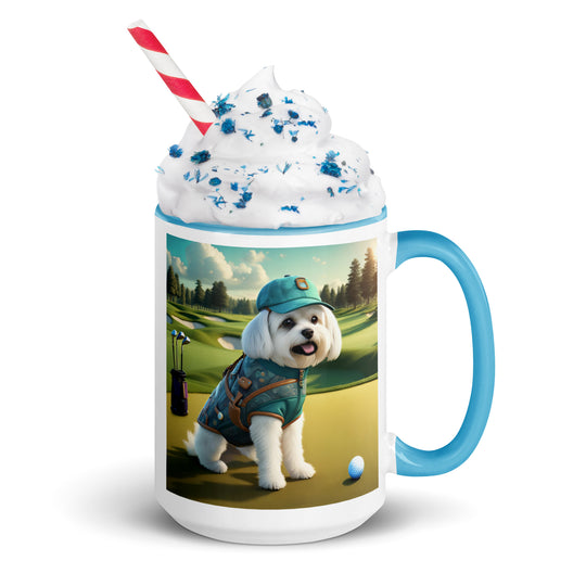 Pekapoo Golfer- Mug with Color Inside v11