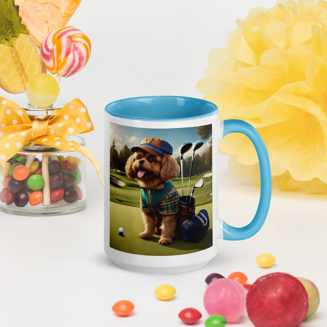 Pekapoo Golfer- Mug with Color Inside v12