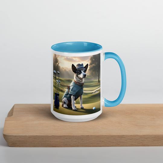 Texas Heeler Golfer- Mug with Color Inside v8