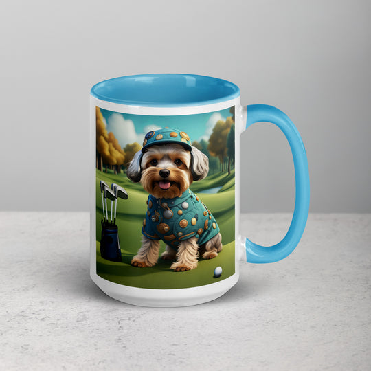 Yorkipoo Golfer- Mug with Color Inside v3