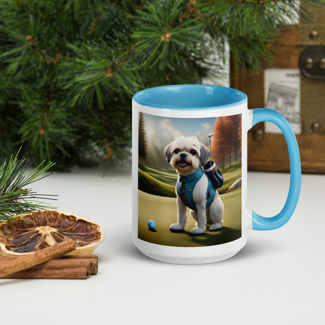 Pugapoo Golfer- Mug with Color Inside v2