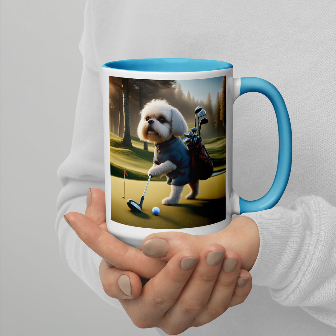 Pugapoo Golfer- Mug with Color Inside v3