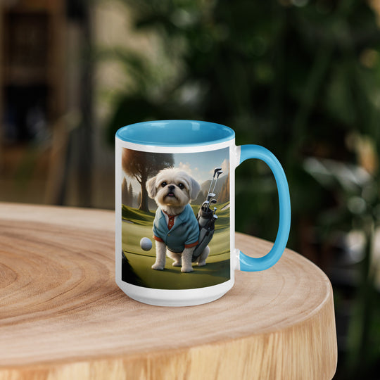 Pugapoo Golfer- Mug with Color Inside v4