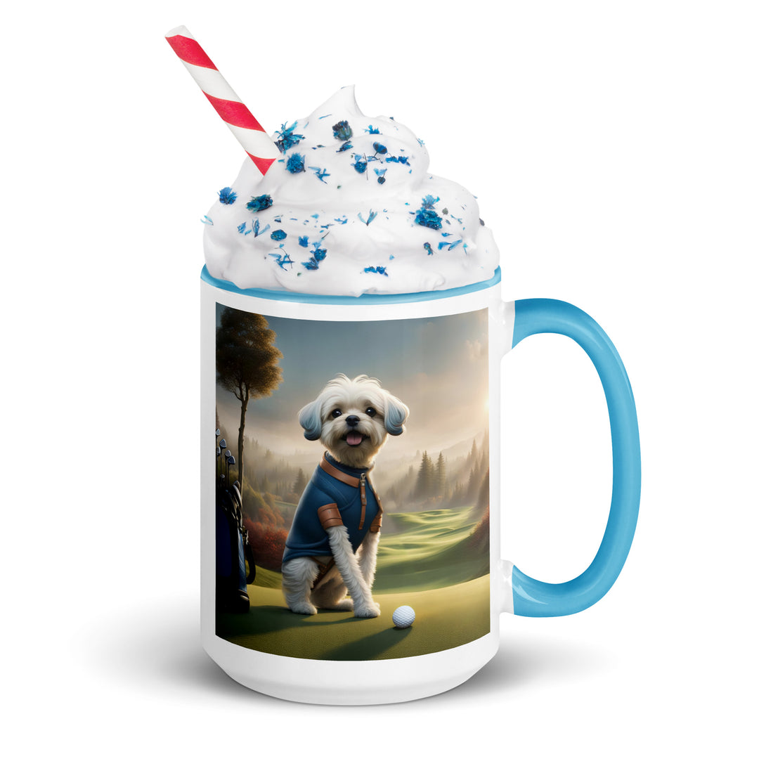 Pugapoo Golfer- Mug with Color Inside v7