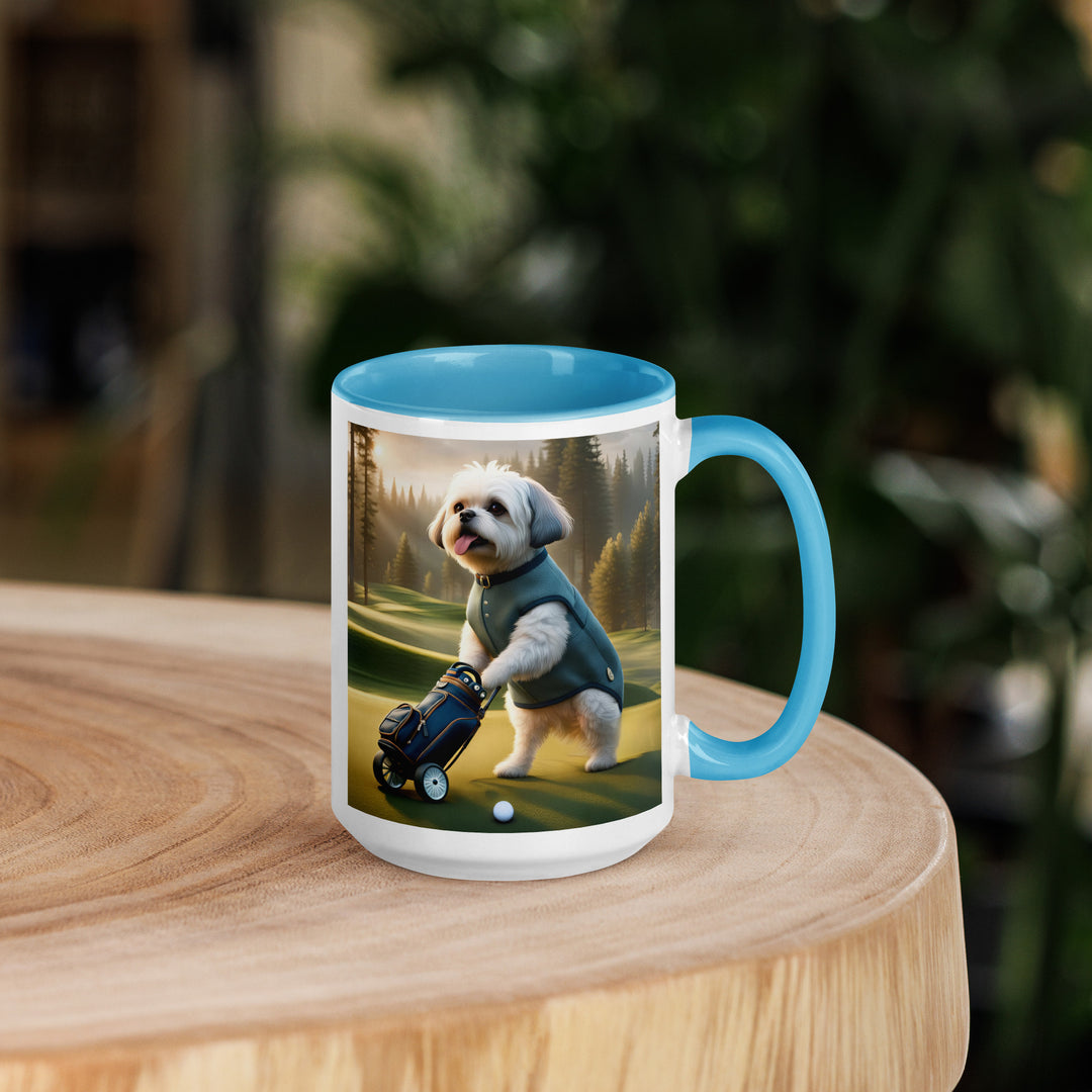 Pugapoo Golfer- Mug with Color Inside v10