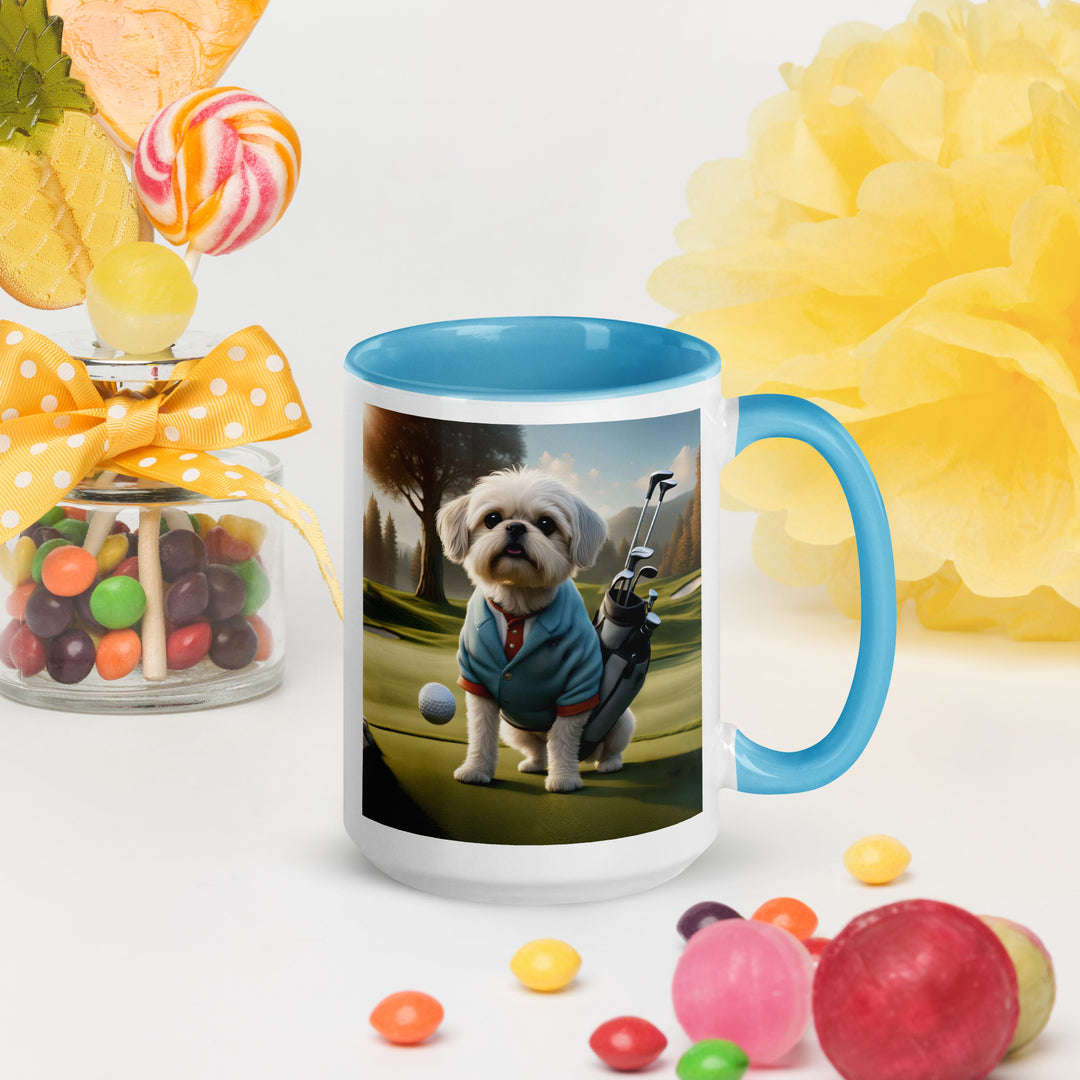 Pugapoo Golfer- Mug with Color Inside v5