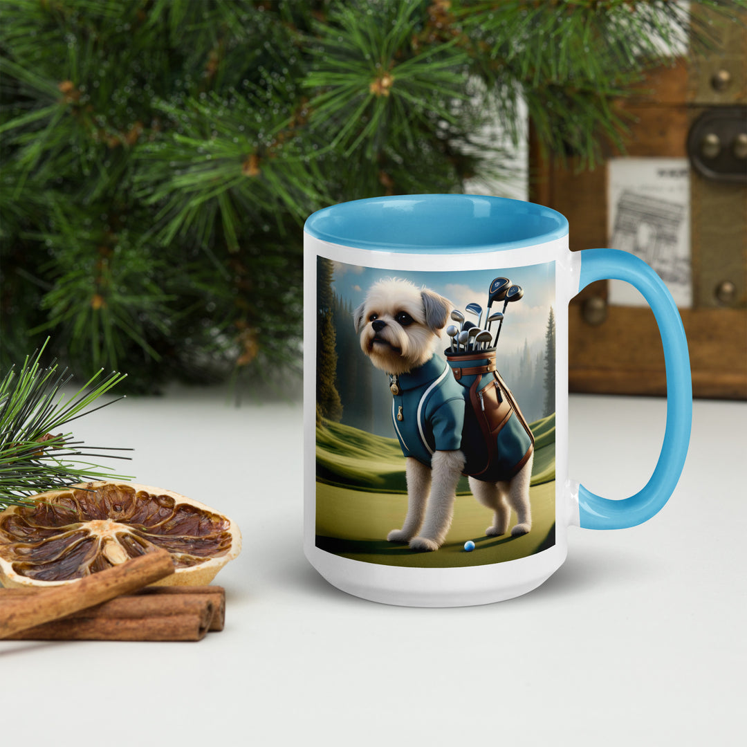 Pugapoo Golfer- Mug with Color Inside v9