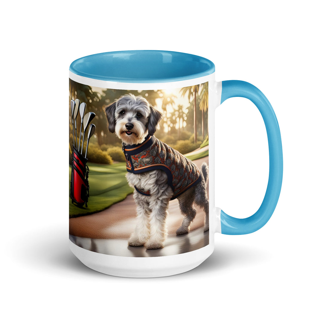 Schnoodle Golfer- Mug with Color Inside v11