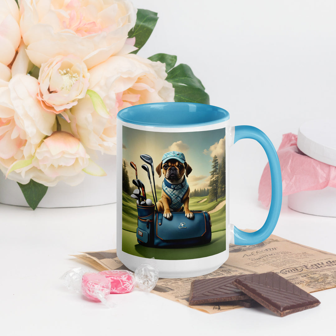 Puggle Golfer- Mug with Color Inside v2