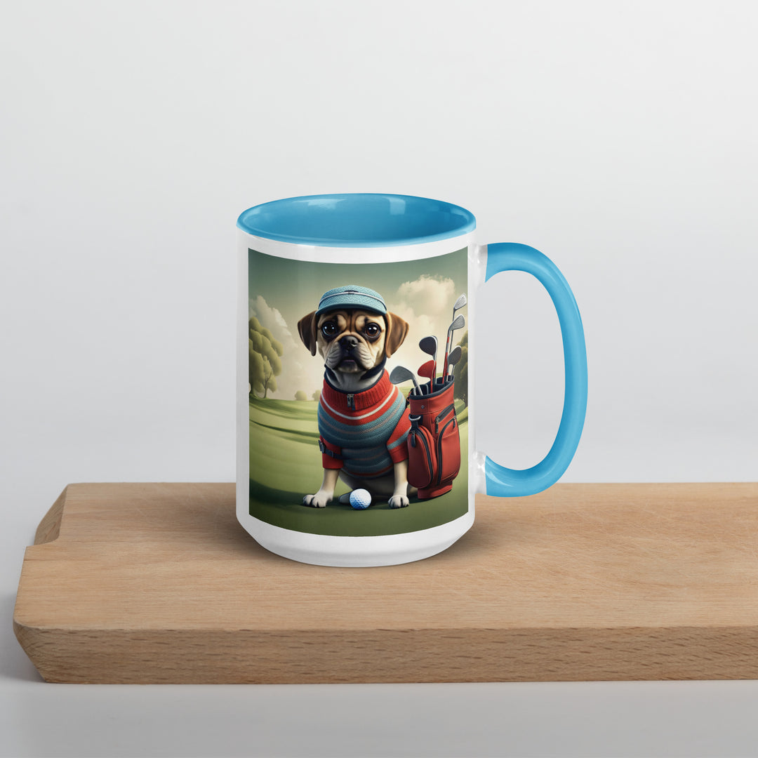 Puggle Golfer- Mug with Color Inside v3