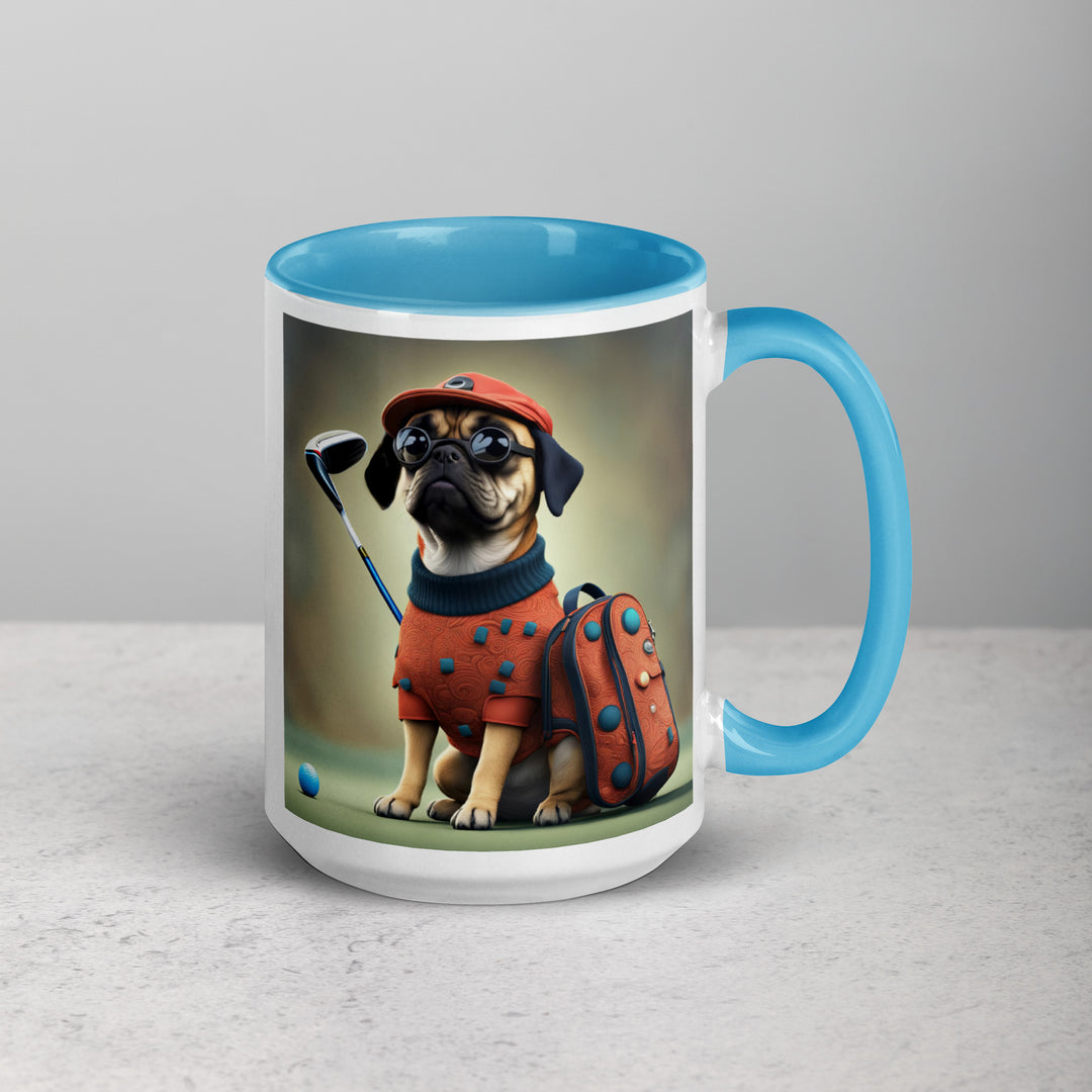 Puggle Golfer- Mug with Color Inside v4