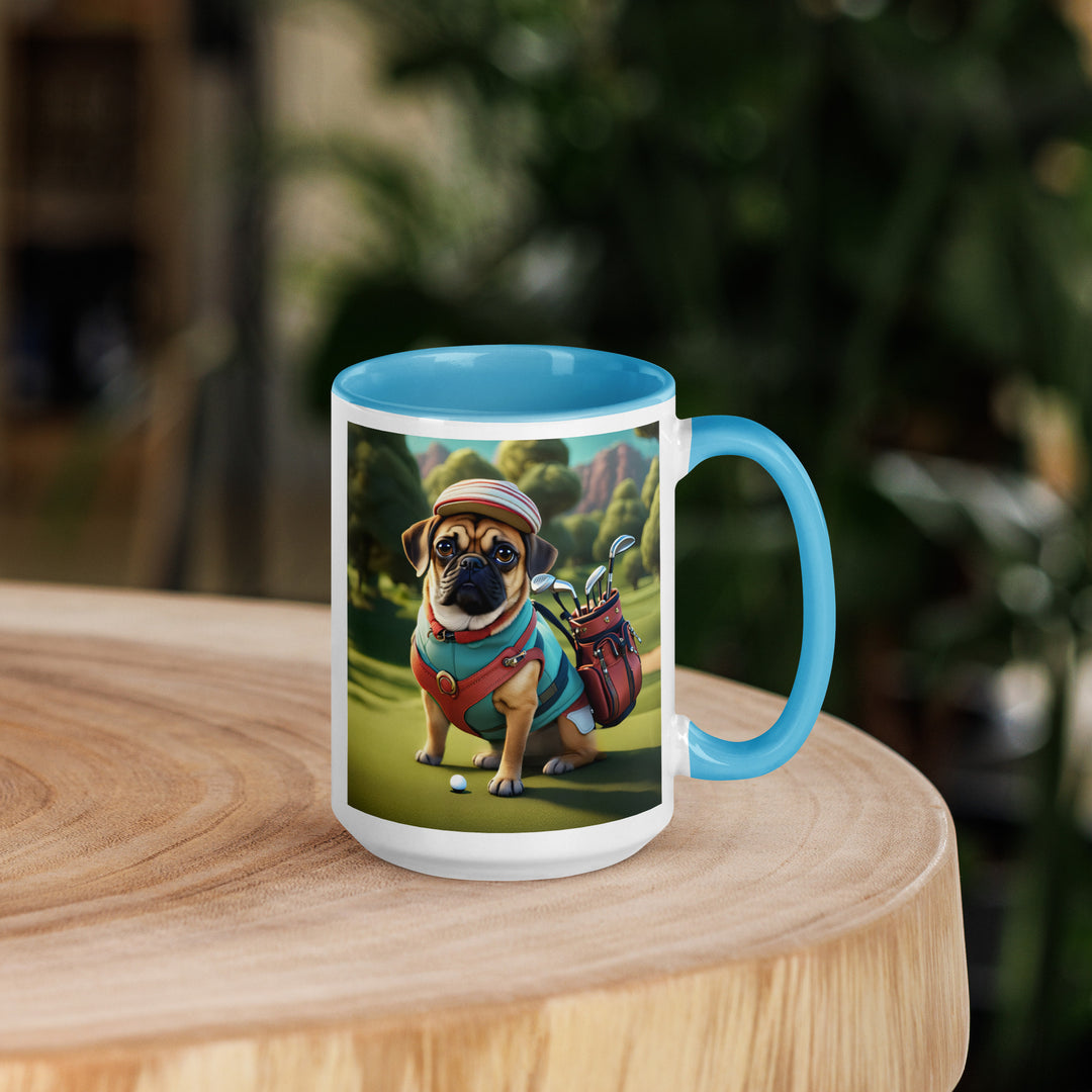 Puggle Golfer- Mug with Color Inside v5