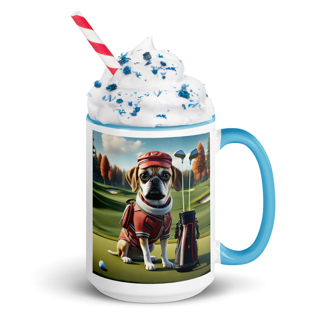 Puggle Golfer- Mug with Color Inside v6